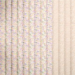 Printed Quilted Cotton ALICE White / Orange